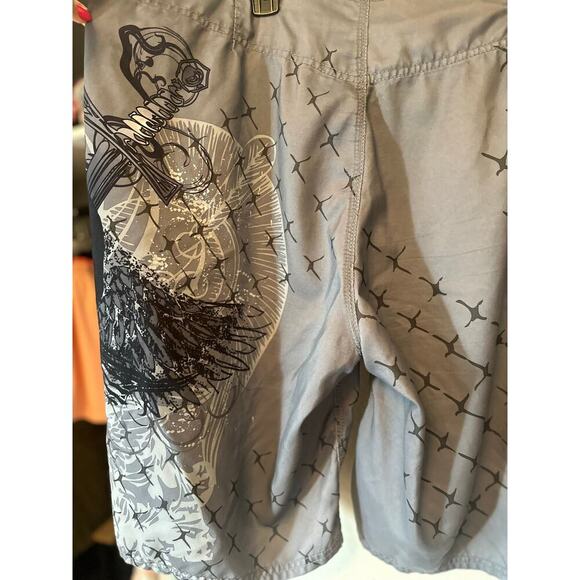 MMA Elite Gray Graphic Board Shorts – Men’s 2XL - Picture 3 of 7